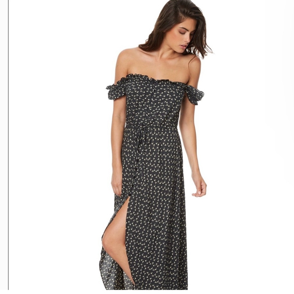 Auguste Leila Button Down Day Dress Size 2 in Black with White Dots